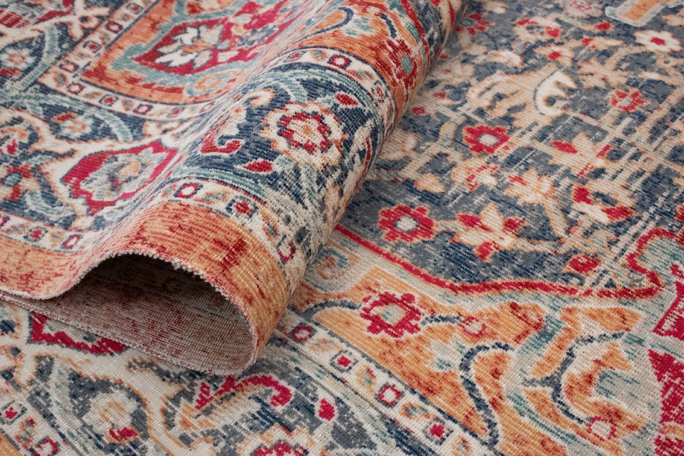 Noori Rug Low-Pile Neal Blue/Rust Rug