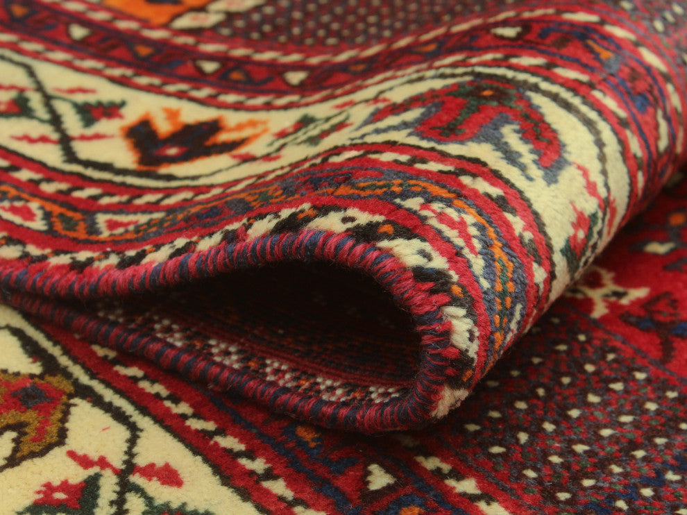 Fine Vintage Distressed M 53 Red Rug