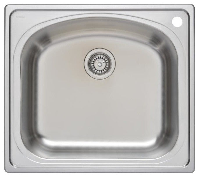 Wells Sinkware D-shaped Topmount Sink Pack, 8 Inches Deep, Hole on the Right, Si