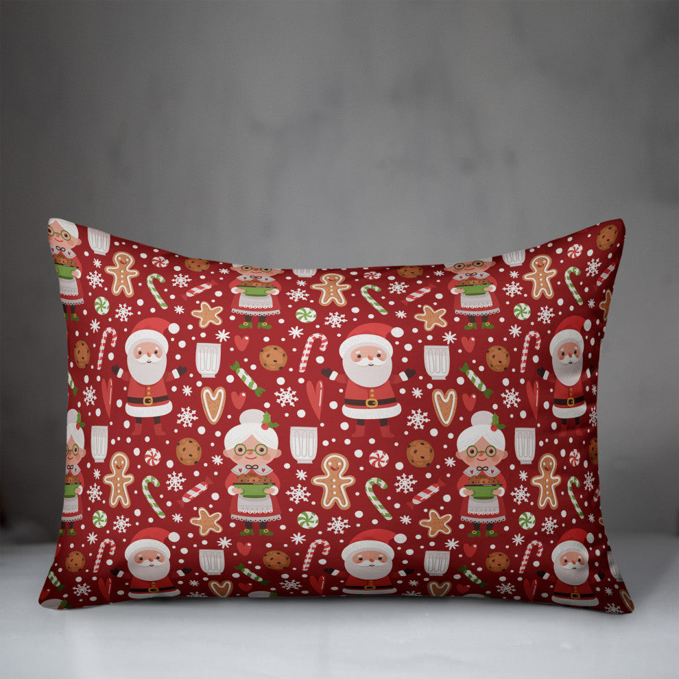 Mr & Mrs Claus Pattern 14"x20" Throw Pillow
