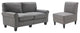 Home Square 2-Piece Set with 73" Sofa and Tufted Slipper Chair in Gray