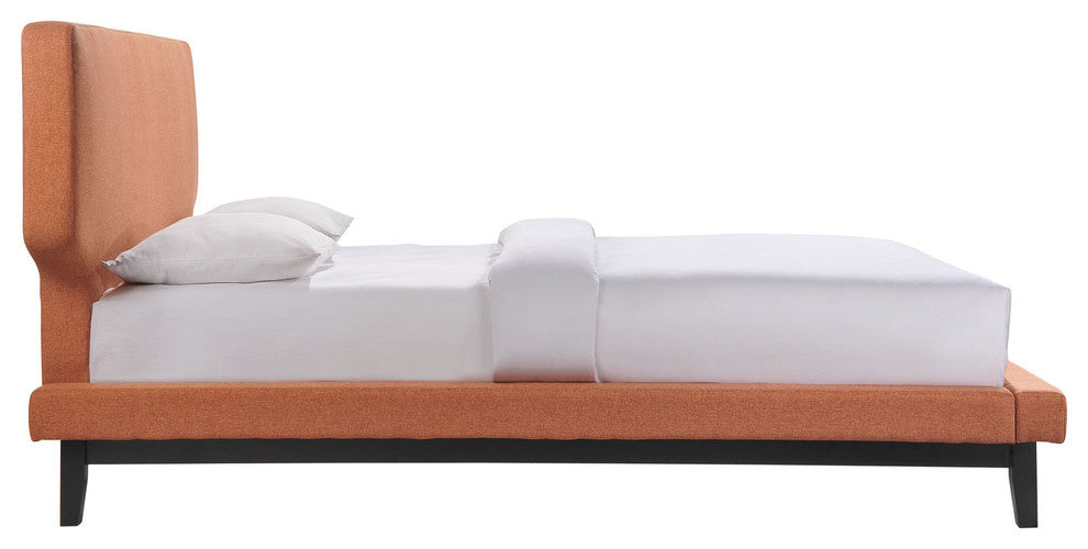 Bethany 5 Piece Queen Bedroom Set, Black Orange