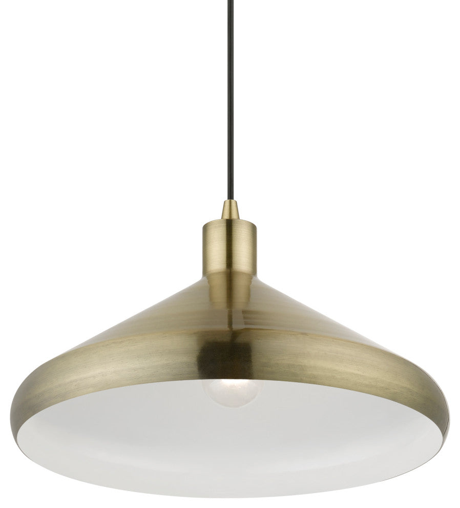 Livex Lighting 1 Light Antique Brass Pendant
