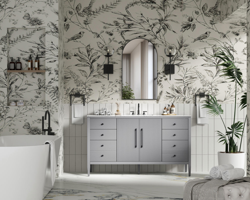 Home Living 60" Single Bathroom Vanity, Grey
