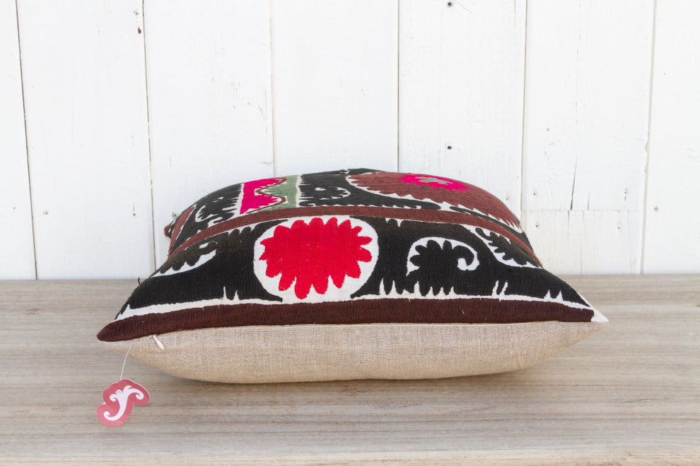 Paksima Black & White Suzani Pillow