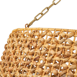 Farmhouse Painted Gold 6-Light Unique Hand Woven Oversize Pendant Light