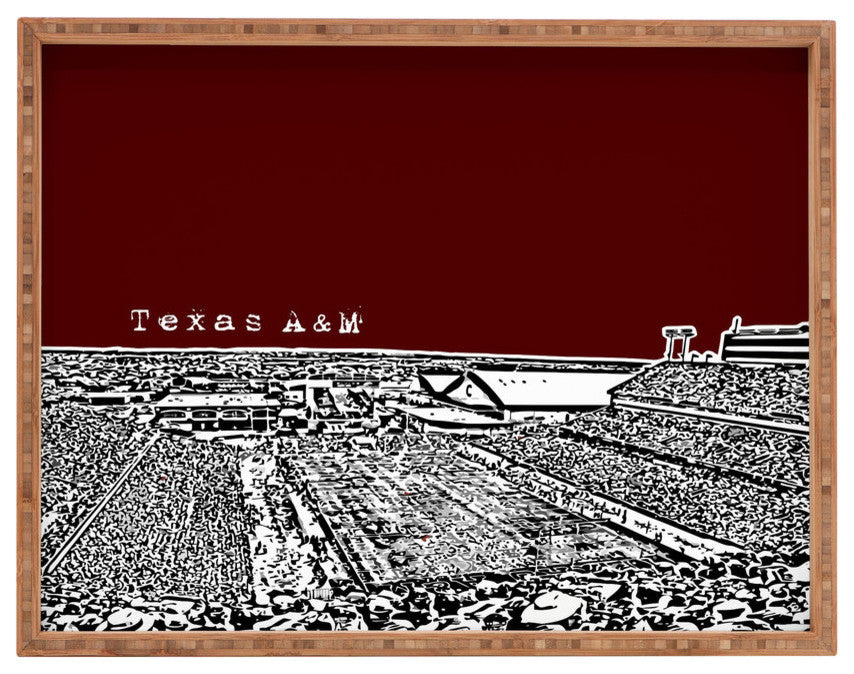 Deny Designs Bird Ave Texas A And M Maroon Rectangular Tray