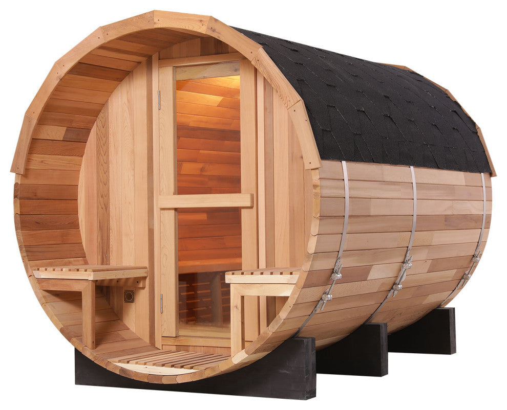 6-Person Patchwork Red Cedar Traditional Steam Sauna