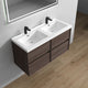 Ashley 48'' Floating Vanity, Acrylic Top, Double Sink, Red Oak