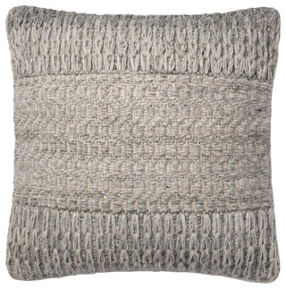 Loloi Decorative Throw Pillow Cover With Down, Gray, 18"x18"