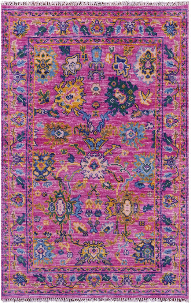 4' 1" X 6' 3" Handmade Turkish Oushak Wool Rug - Q15341