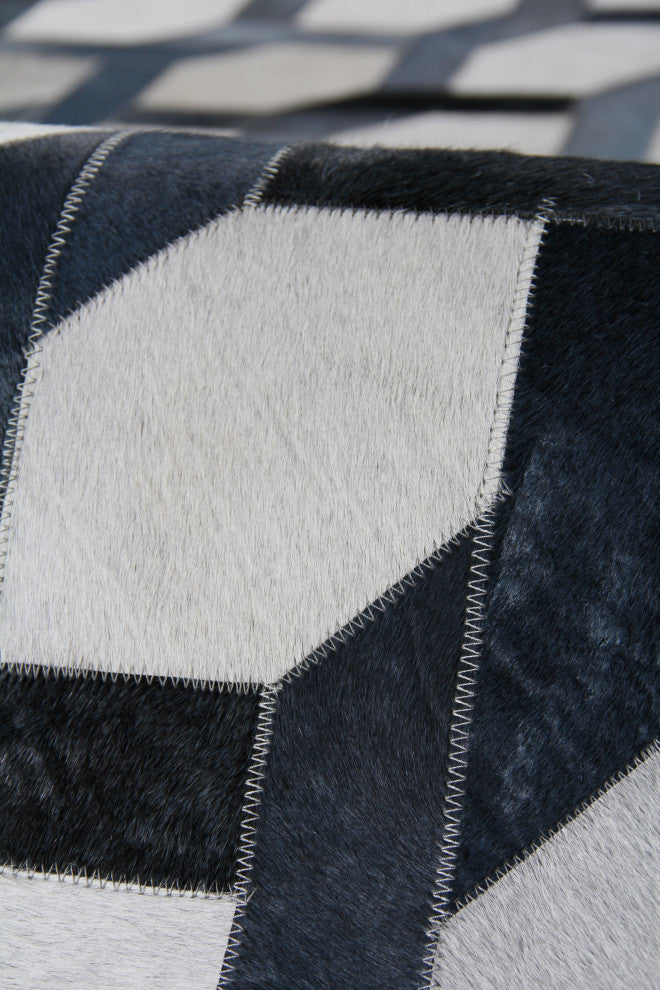 Natural Hide Cowhide Silver/Blue Area Rug