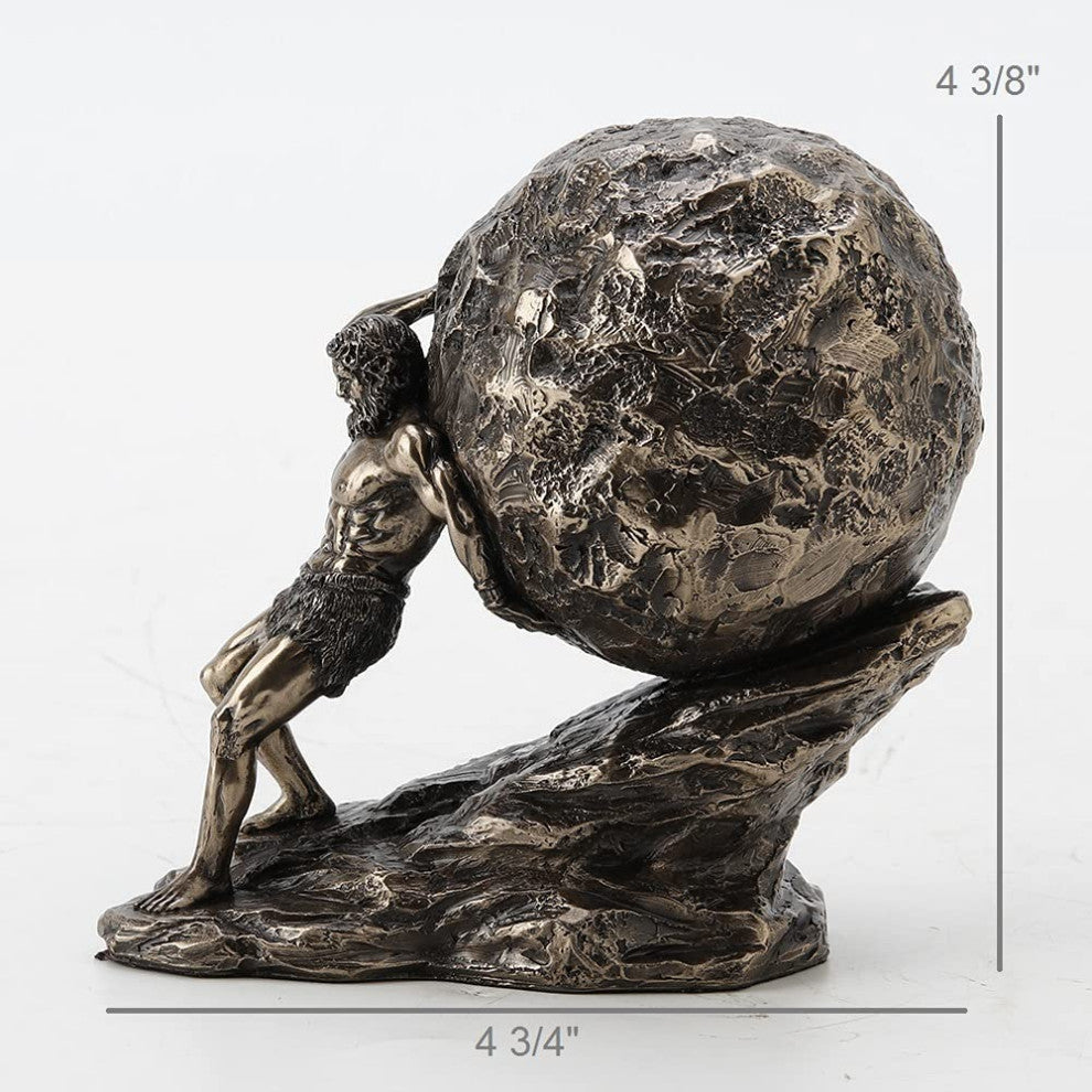 Sisyphus Rolling The Boulder -  Classic Statue Sculpture