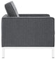 Modern Gray Loft Upholstered Fabric Armchair