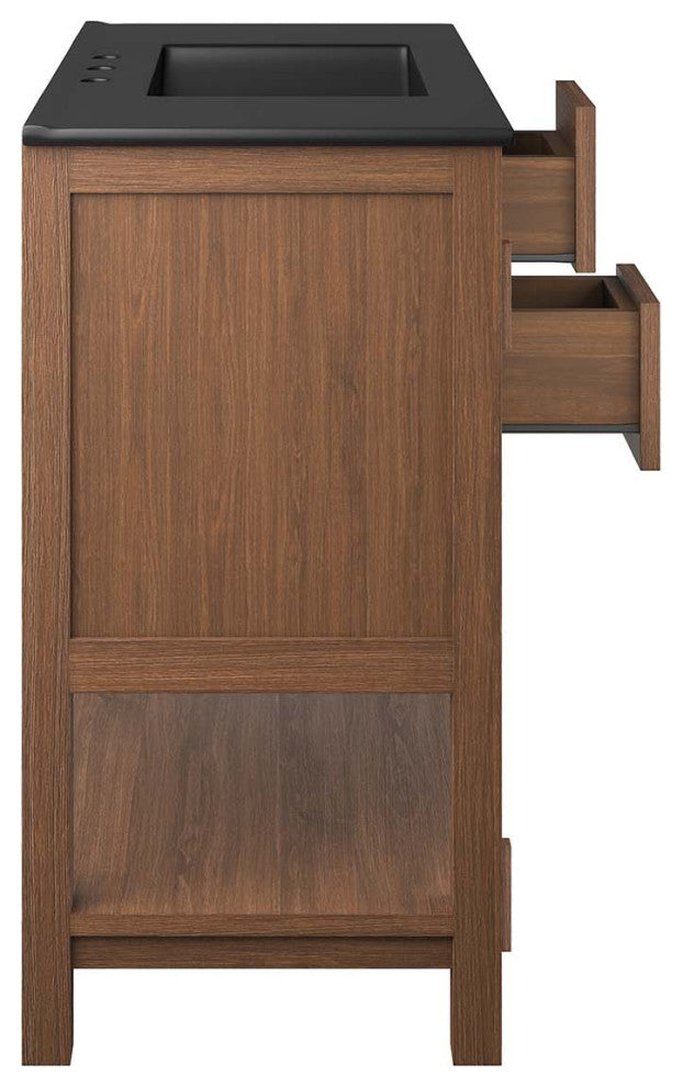Ashlyn 36" Wood Bathroom Vanity - Walnut Black