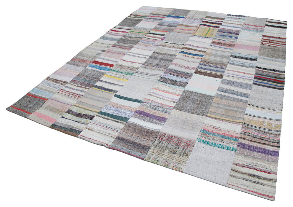 Rug N Carpet - Handmade Turkish 8' 2'' x 9' 11'' Vintage Patchwork Kilim Rug