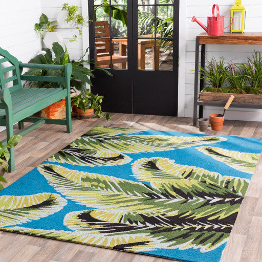 Surya Skye SKE-4014 5'x7'6" Rug, Dark Blue/Emerald/Lime/Dark Green/Black/Aqua