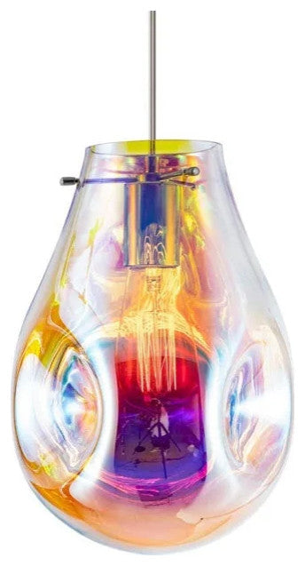 Modern Glass Pendant, Colorful Contemporary Hanging Light