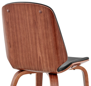 Brinley Black Faux Leather and Walnut Wood Dining Room Accent Chair