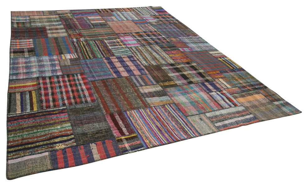 Rug N Carpet - Handmade Turkish 10' 9'' x 13' 3'' Tribal Patchwork Kilim Rug