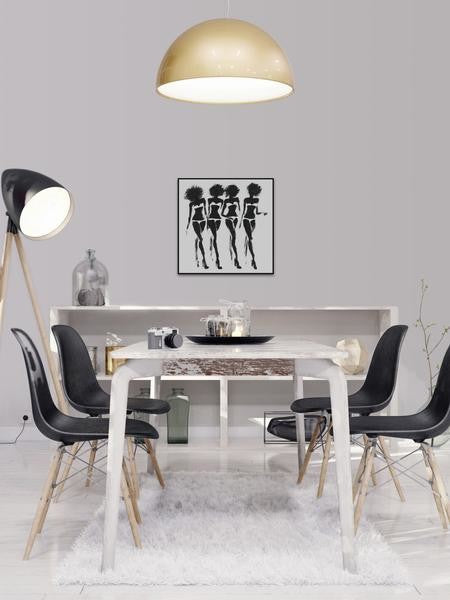 "Disco Glam" Floater Framed Painting Print on Canvas, 40"x40"