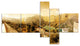 Mountain and Lofty Lake, Landscape Photo Canvas Art Print, 60"x32", 5 panels