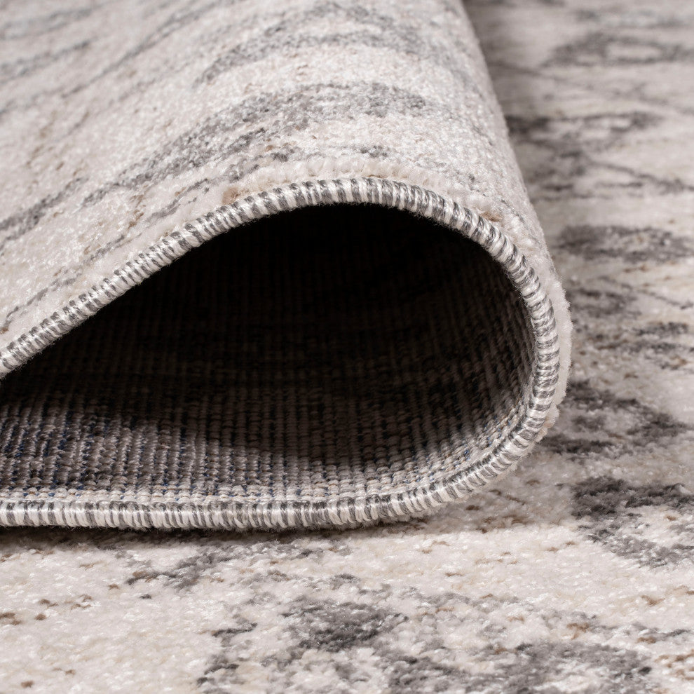 Idris Tribal Diamond Geometric Gray/Beige 3 ft. x 5 ft. Area Rug