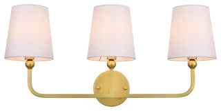3 Light Brass And Clear Bath Sconce