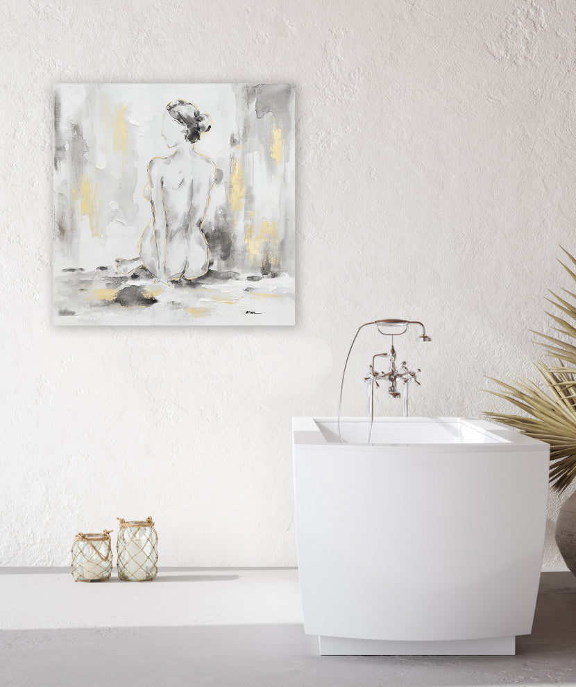 Abstract art beautiful woman -  Oil Painting Print on Wrapped Canvas, Wall Decor