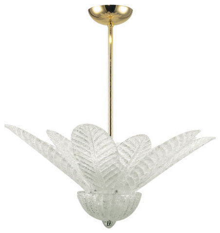 Franco-Ninfea Ceiling Lamp in Gold Crystal Glass Shade Type A 60Wx7