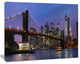 Brooklyn Bridge and Manhattan at sunset, Extra Large Canvas Art Print, 60"x28"