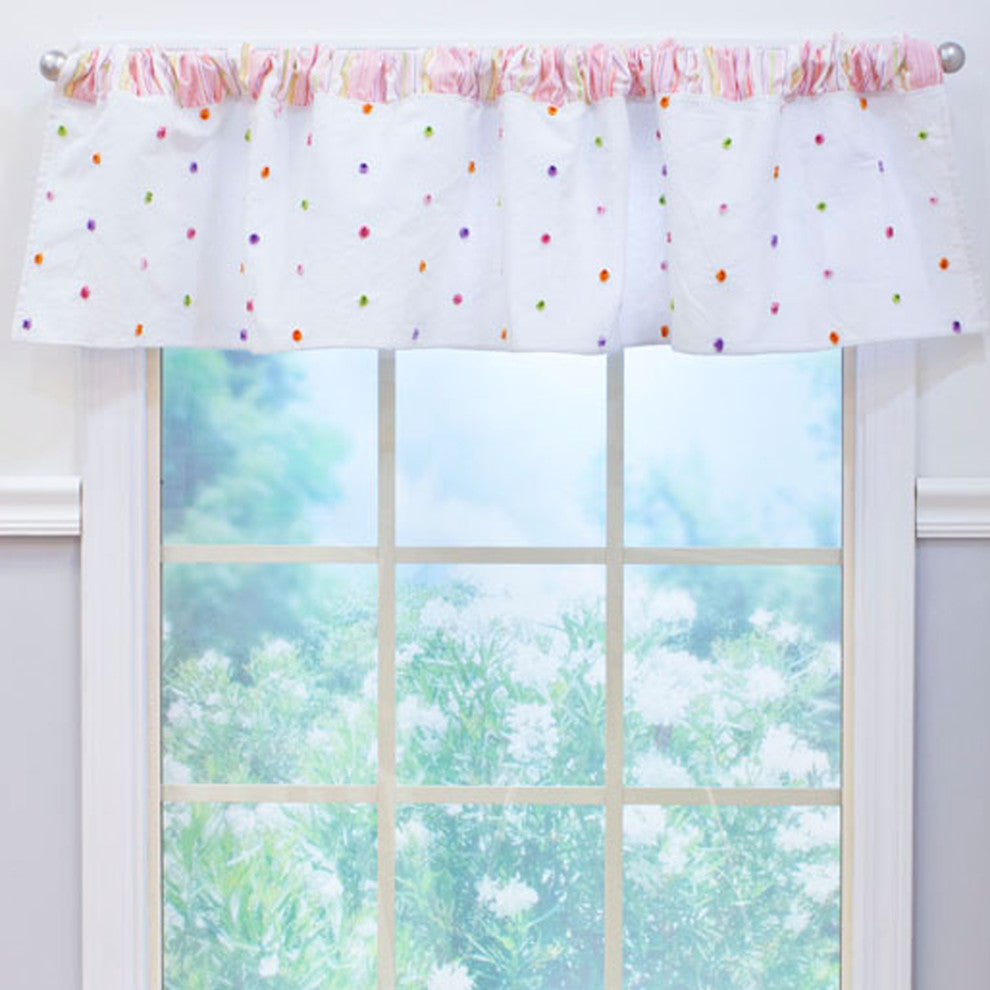 Pink Cut Dot Window Valance