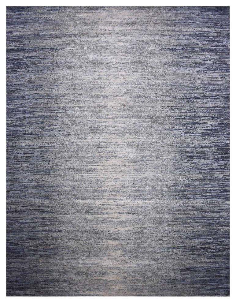 Blue Oceanic Pure Silk and Wool Hand Knotted Oriental Oversized Rug, 12'0"x15'0"