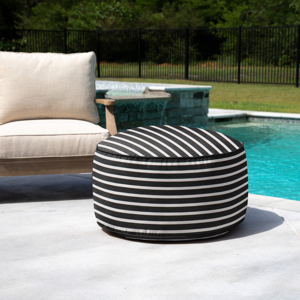 Mozaic Home Shore Classic Indoor/Outdoor Round Bean Pouf 30x30x15"