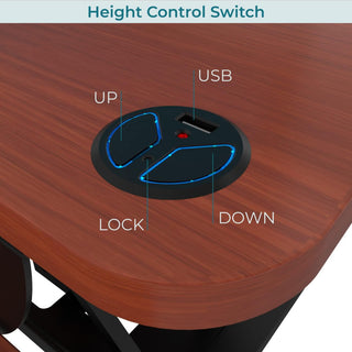 VersaDeskÂ® PowerProÂ® Corner Electric Standing Desk Converter with USB Charging, Cherry