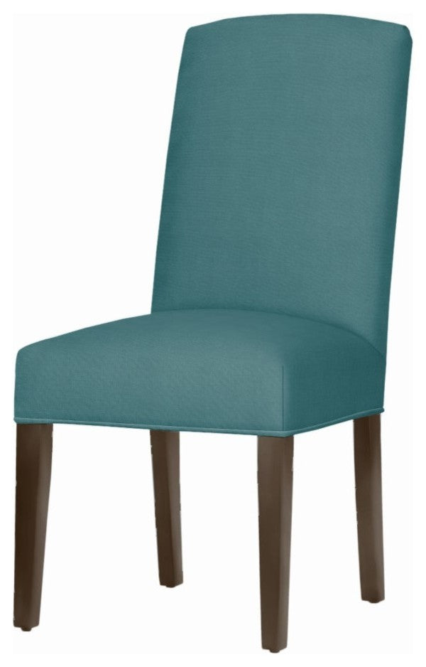 Anderson Side Chair With Dark Walnut Tapered Legs, Turquoise
