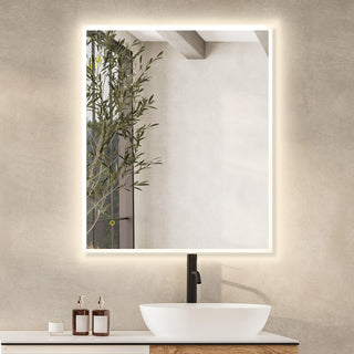 Aurora Framelesss Anti-Fog Dimmable LED Lighted Wall Mirror, No Frame, 36"