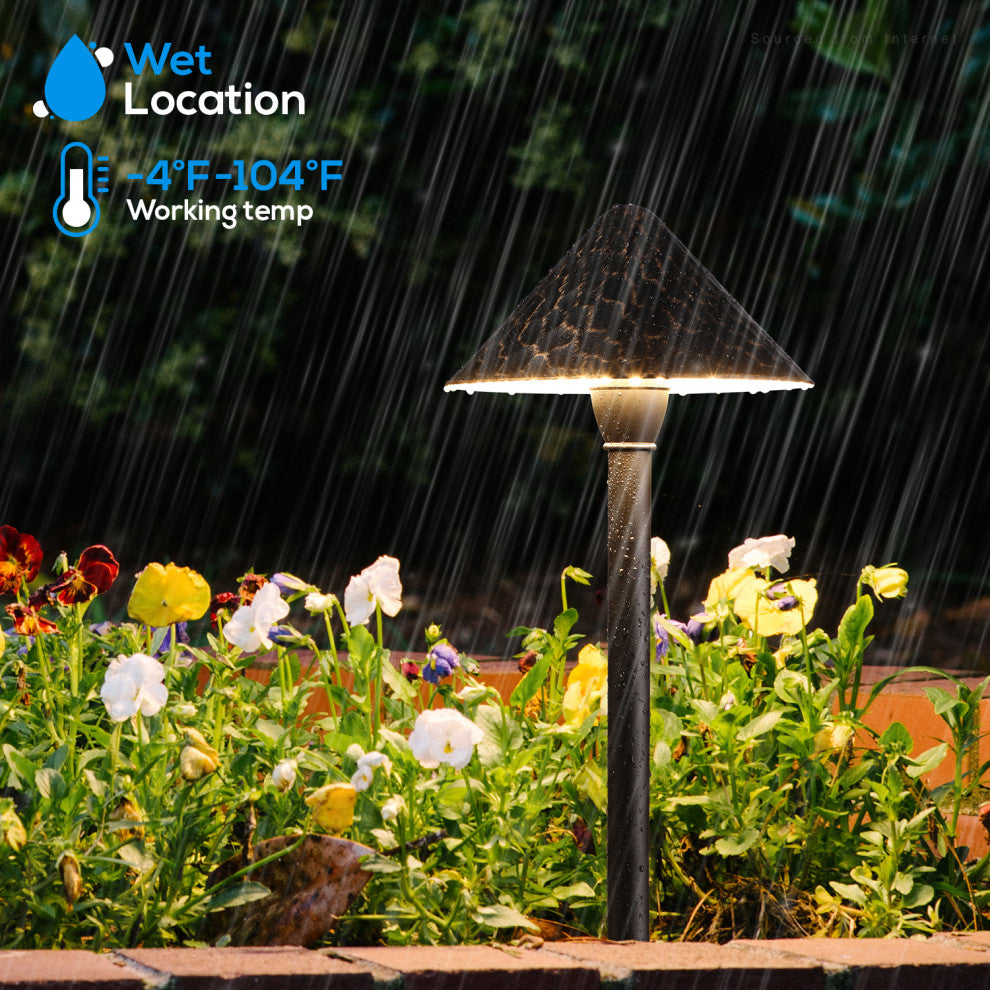 4 Pack 12V LED 3W LED Landscape Lights, Rustic Style, 3000K