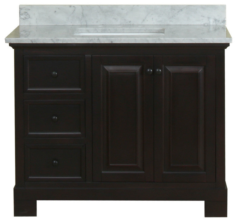 Richmond 42" Bathroom Vanity With Carrera Marble Top and Mirror