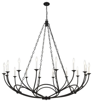 Z-Lite 3500-16 Arabella 16 Light 55"W Candle Style Chandelier - Matte Black