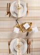Cream Metallic Plaid Tablecloth 52"x52"