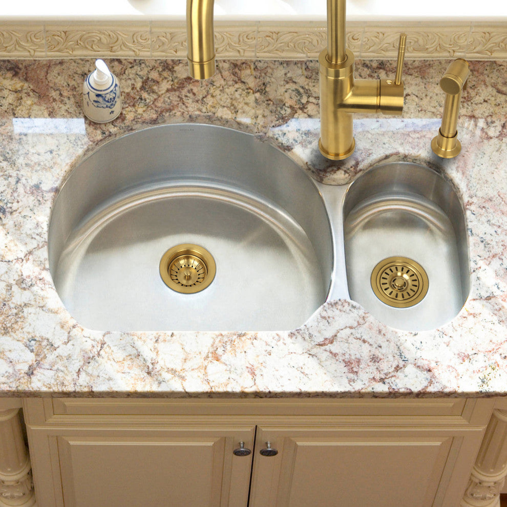 Copper Kitchen Sink Garbage Disposal Flange Stopper, Brushed Gold