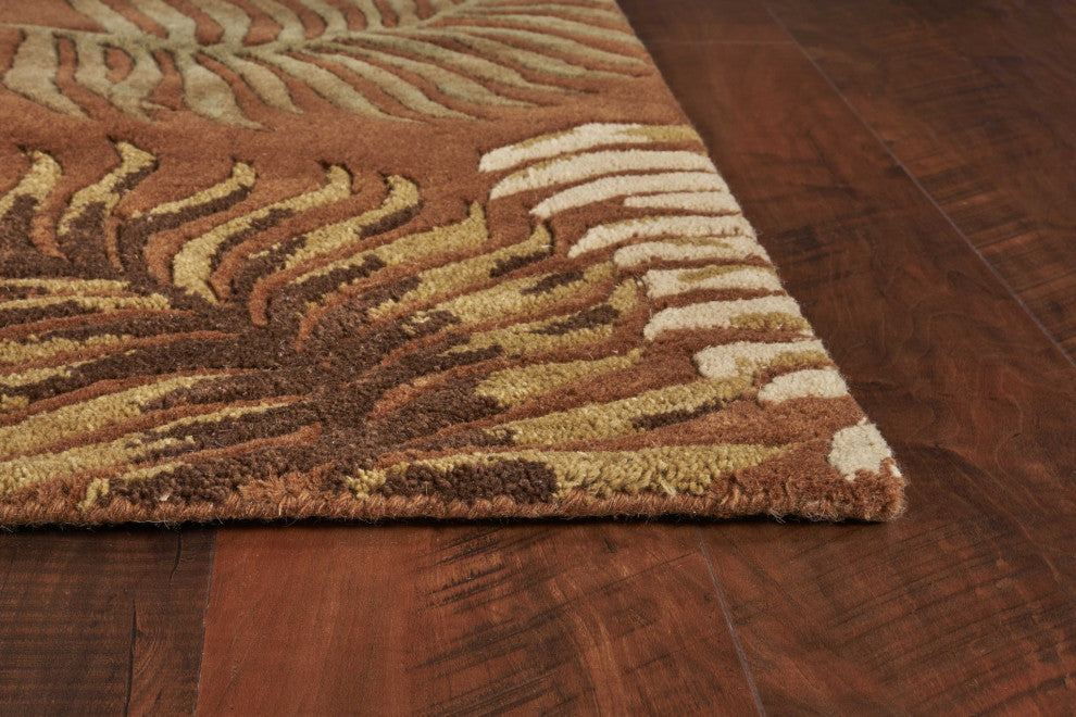 HomeRoots 5' x 8' Wool Rust Area Rug
