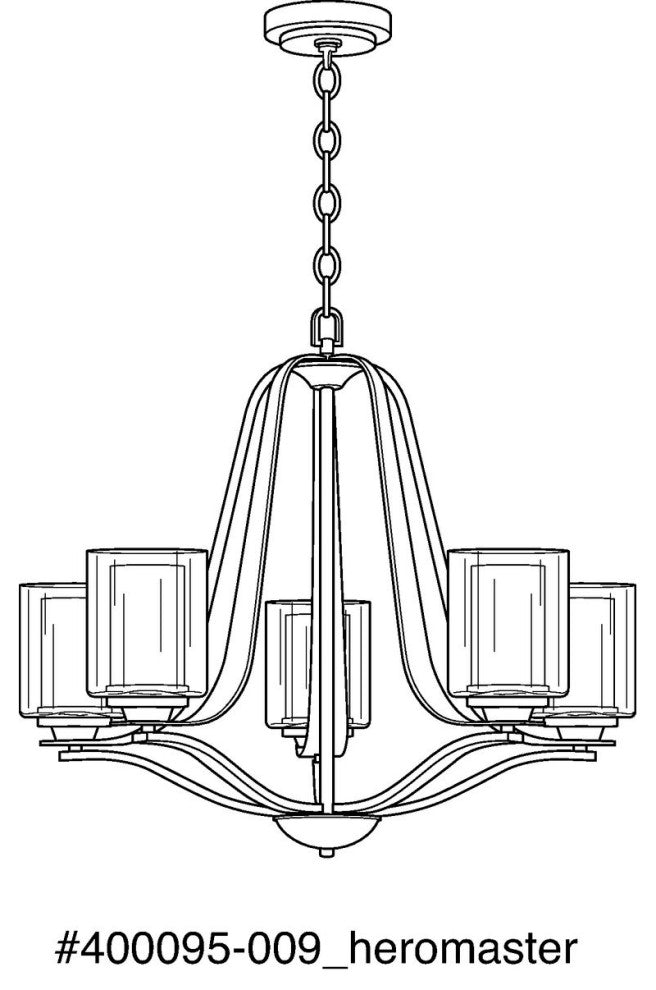 Kene Collection Graphite 5-Light Chandelier