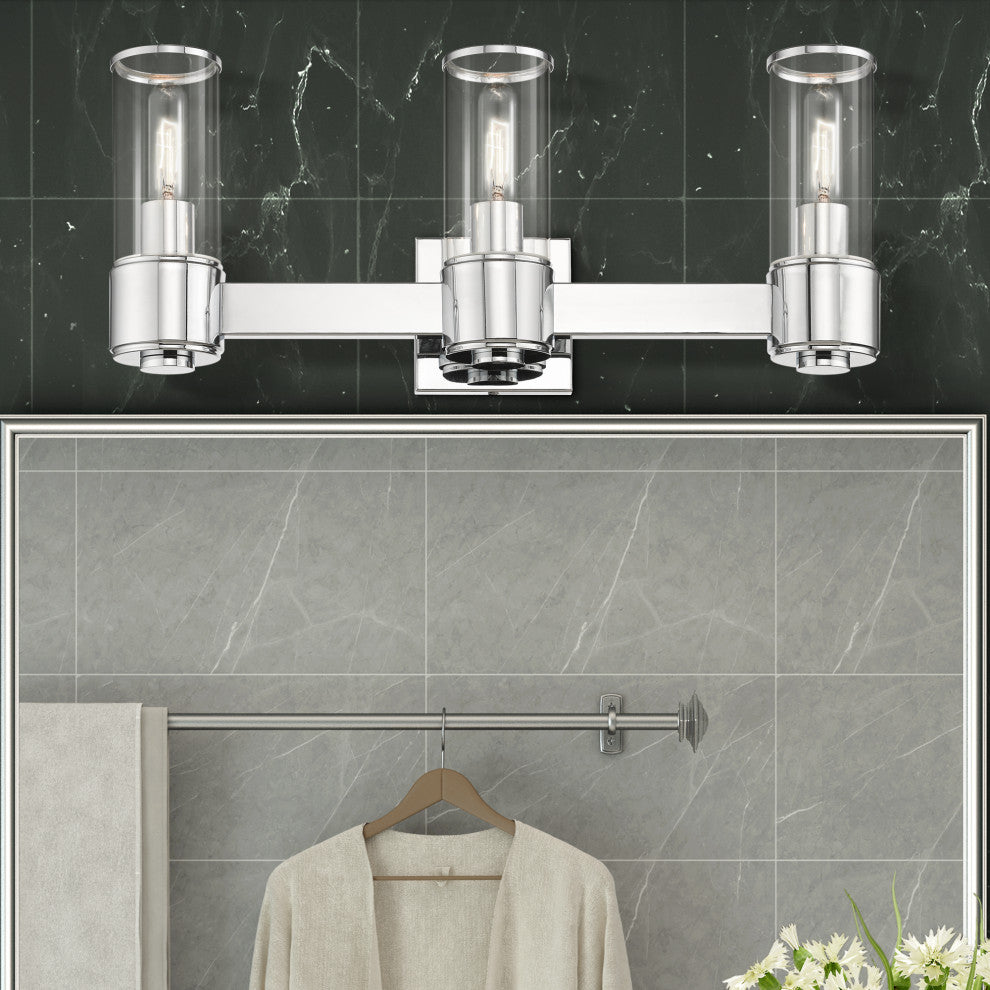 Livex Lighting Quincy 3-Light Polished Chrome Vanity Sconce
