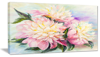 "Blooming Pink Peonies" Canvas Print, 32"x16"