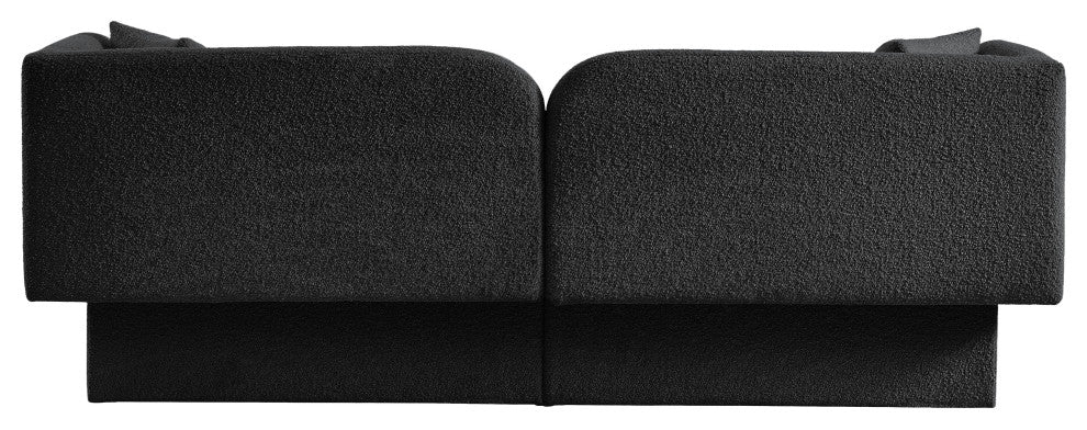 Marcel Boucle Fabric Upholstered Sofa, Black