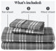 Bare Home Cotton Flannel Sheet Set, Stirling Plaid - Gray/White, Full