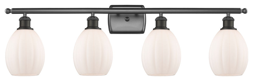 Eaton 3-Light Bath Vanity-Light, Oil Rubbed Bronze, Matte White