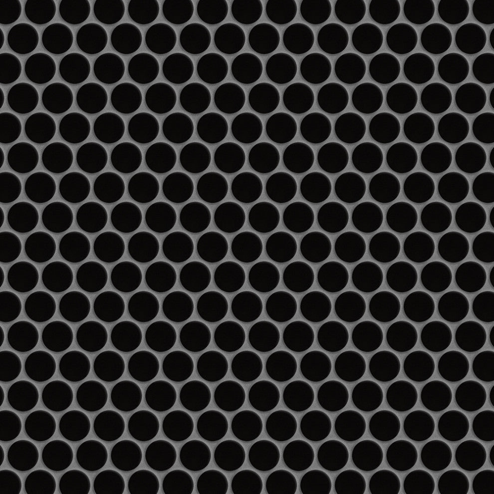 Metro Penny Matte Black Porcelain Floor and Wall Tile
